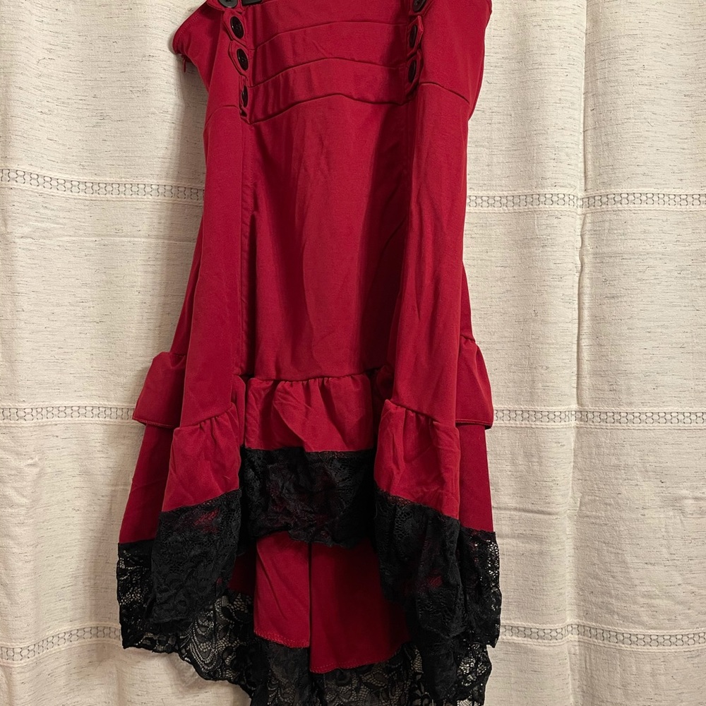 Red wine medium skirt NWOT lace cute stretchy